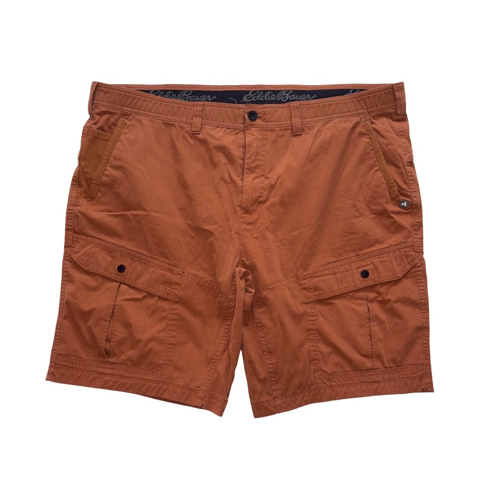 EDDIE BAUER Cargo Shorts Mens 44 Orange First Ascent Guides Day Off 9" Inseam